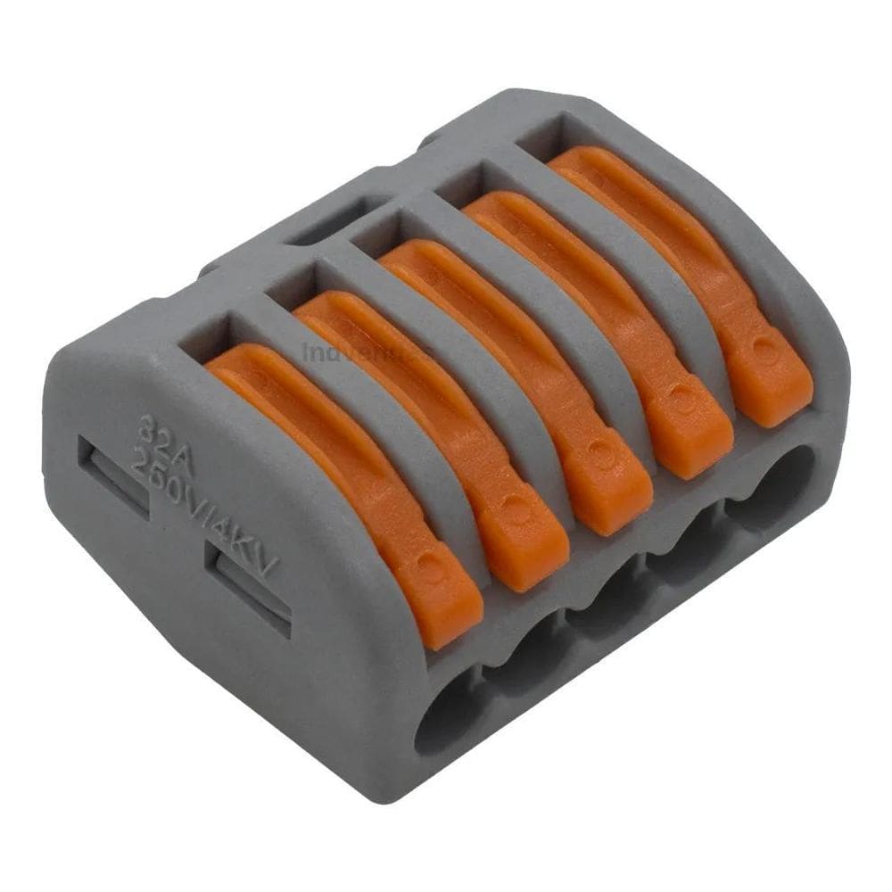 10X Conector Emenda Rápida Alavanca Mola 1 Polo 5 Vias