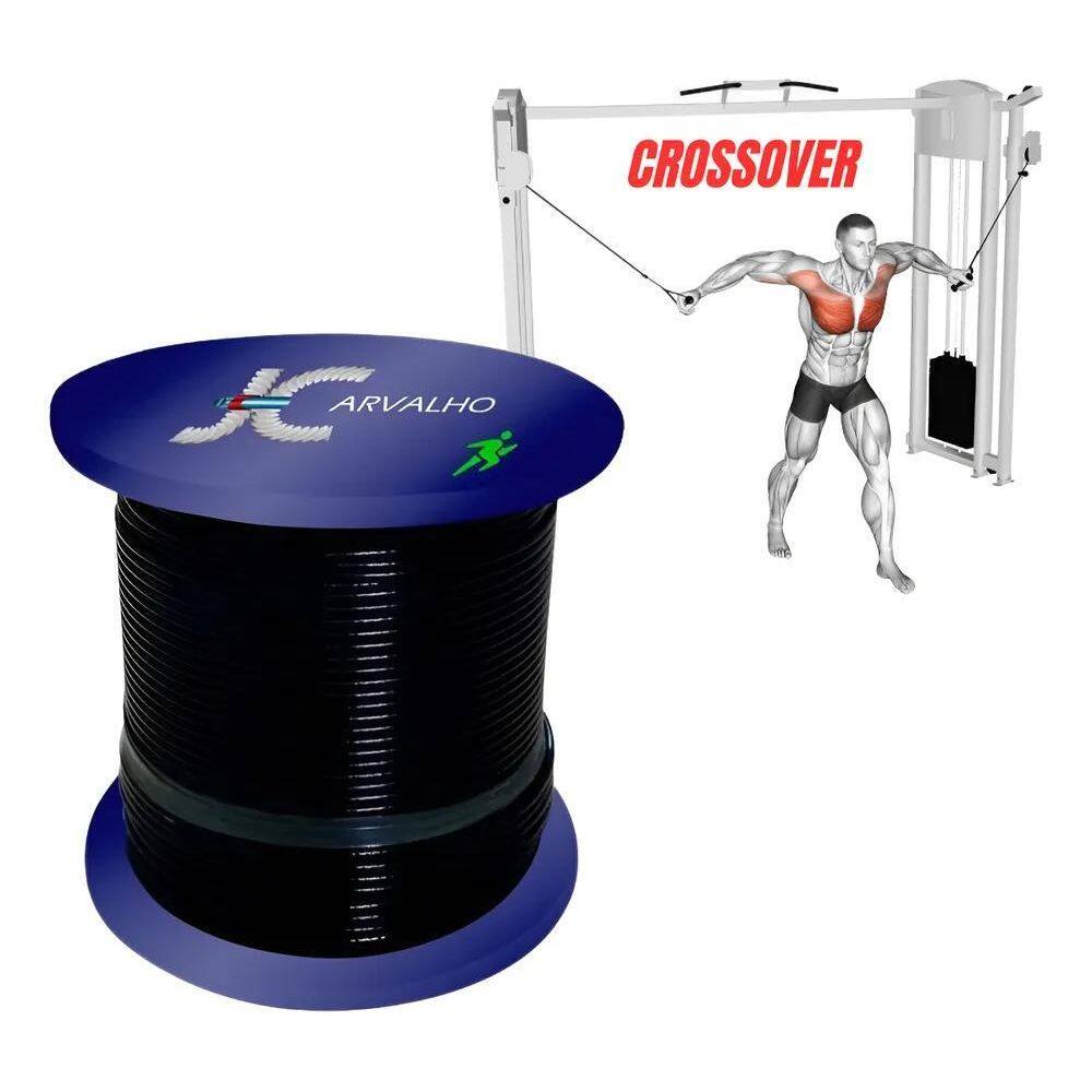 3X 50M Cabo De Aço 1/8 6X19 Revestido Nylon Academia Resiste