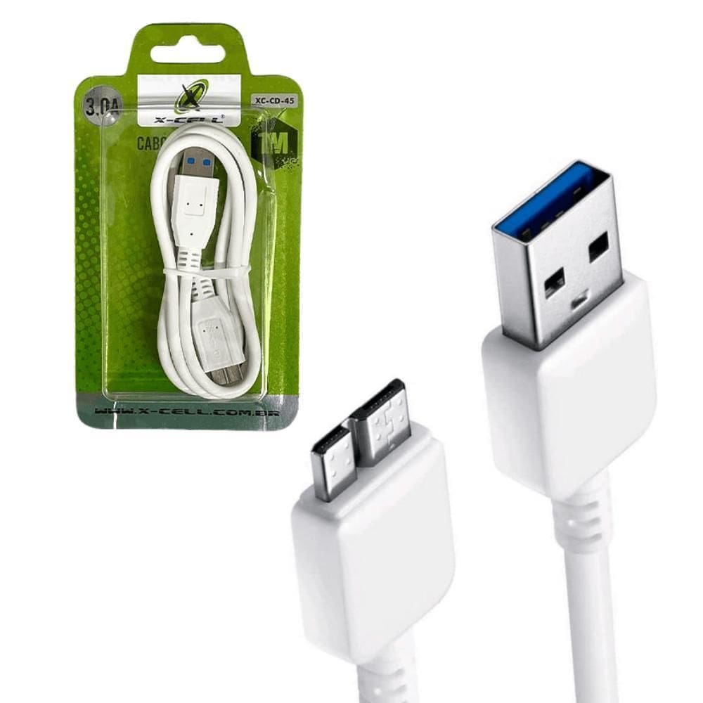 Cabo Usb 3.0 Para Hd Externo 1M Xc-Cd-45 X-Cell Branco