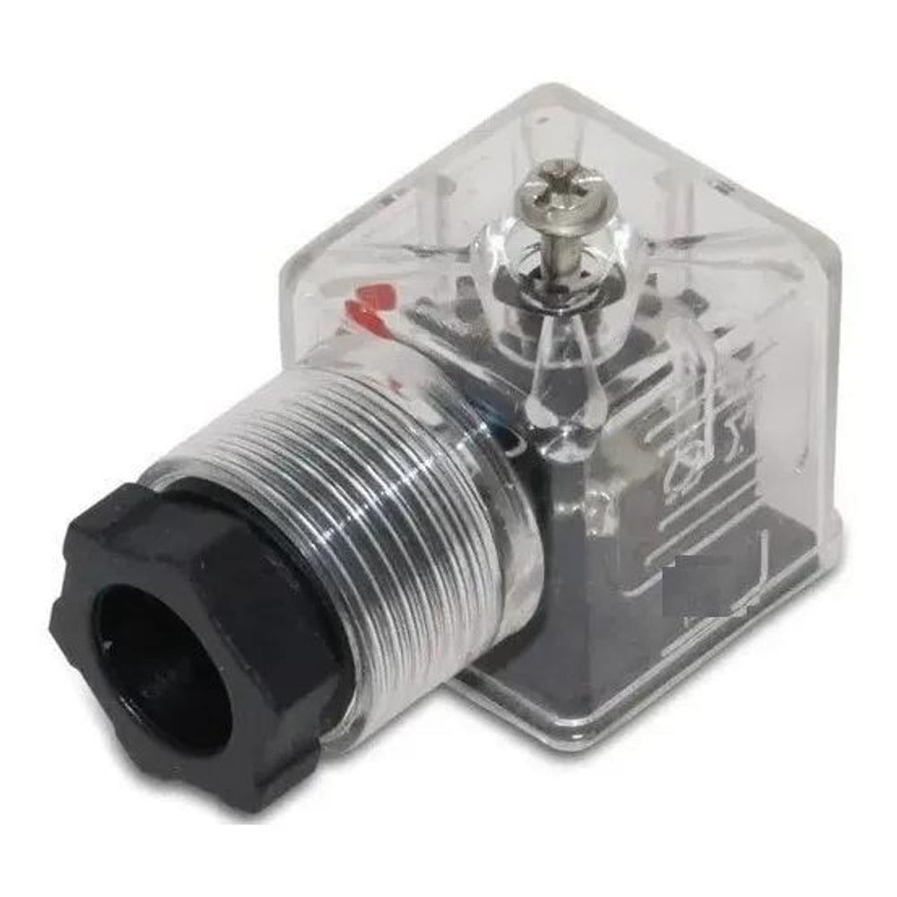 Conector Para Bobina Norma Din Válvula Hidráulica Com Led Ac