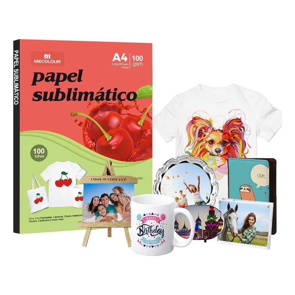 Papel Sublimatico Transfer De Canecas A4 100 Folhas Mecolour