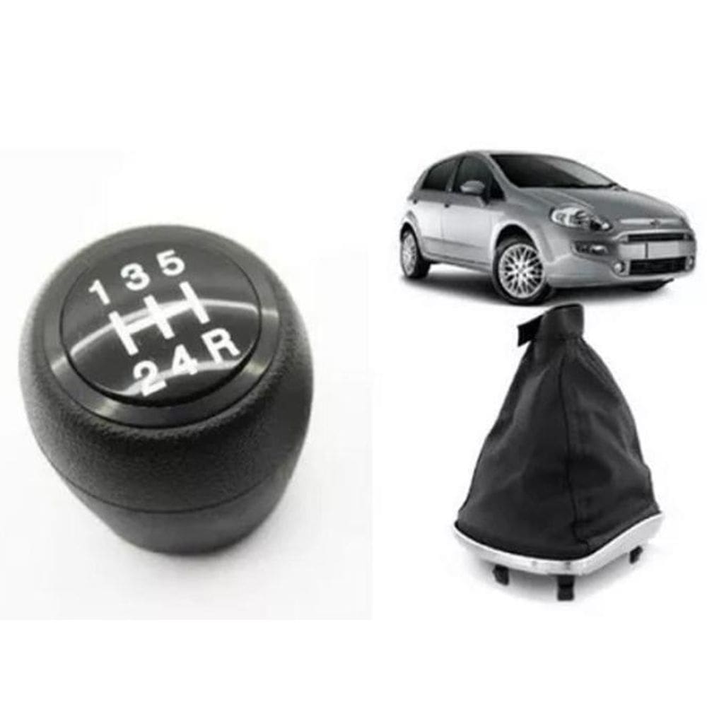 Manopla Preta Coifa Câmbio Cromada Punto 2008 09 10 A 2017