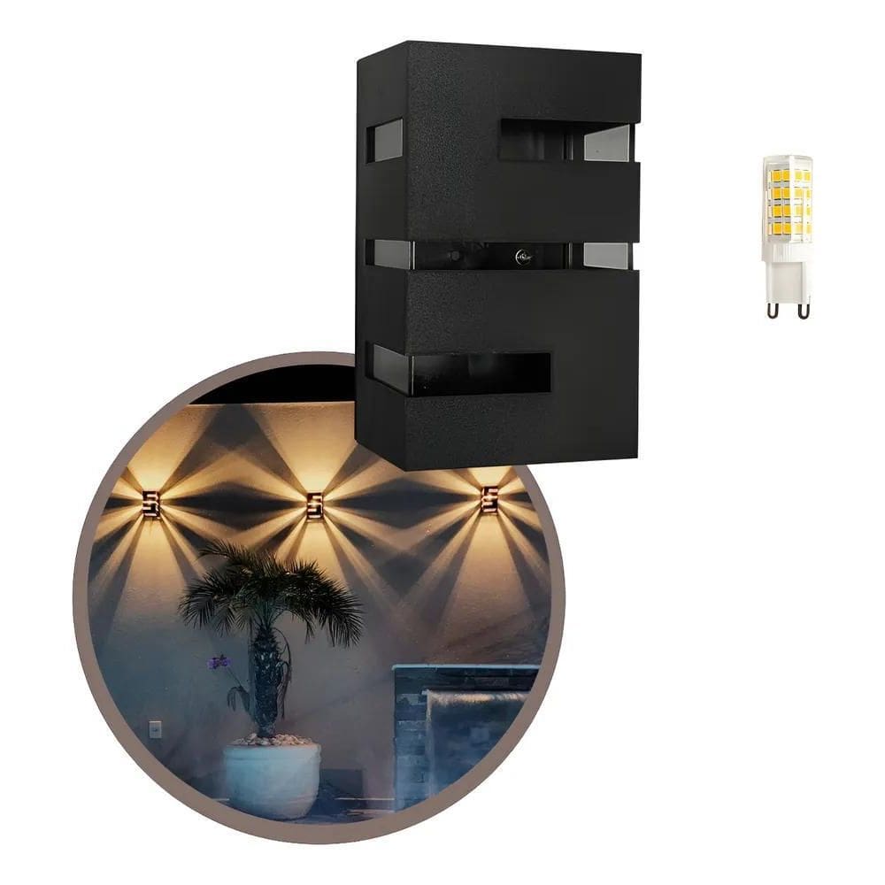 1 Arandela Massuia Frisada Externa Interna + Lâmpada