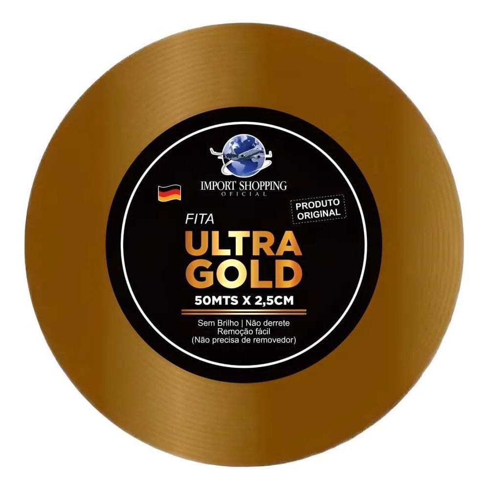 Fita Adesiva Amarela Ultra Gold Dupla Face 50Mx2,5Cm