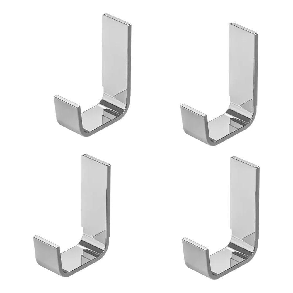 Kit 04 Gancho De Parede Cromado Cabide Inox Suporte Multiuso