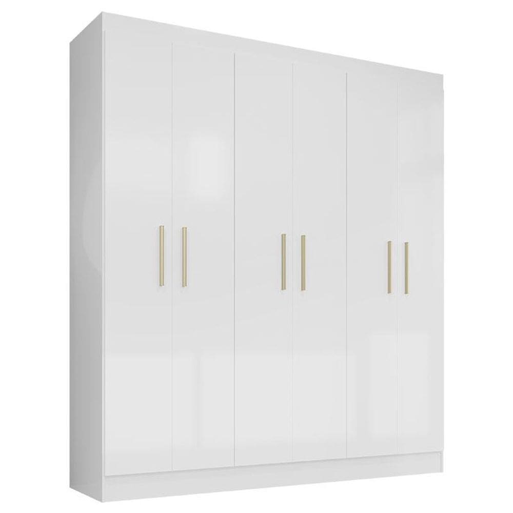 Guarda Roupa Casal Ipê 6 Portas Branco Fosco - Kits Paraná