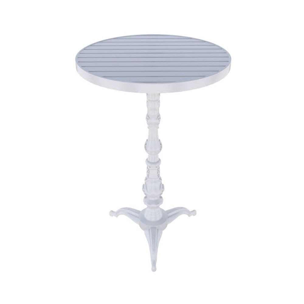 Mesa Bistrô Alta Veroninha Com Tampo Alumínio Branco 106cm