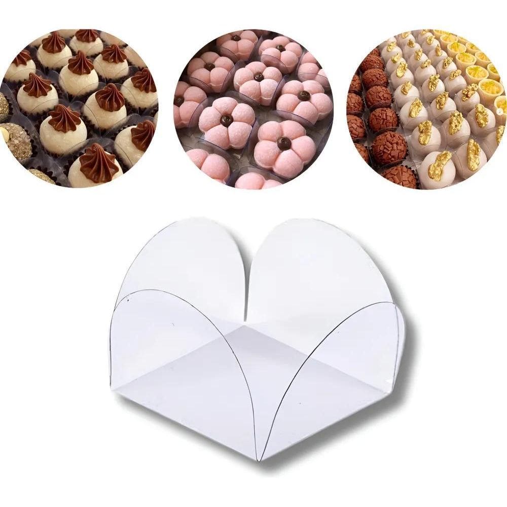 400 Forminhas De Acetato 4 Pétalas Doces Finos Casamento