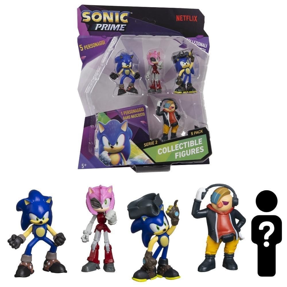 Kit 5 Bonecos Col 6,5Cm Sonic, Rose, S.Pirata E Dr. Don`T