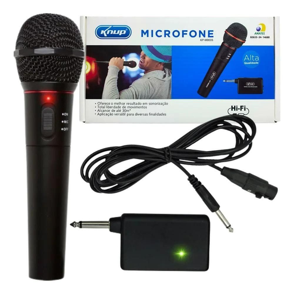 Microfone Sem Fio Profissional P Caixa De Som P10 15 Metros