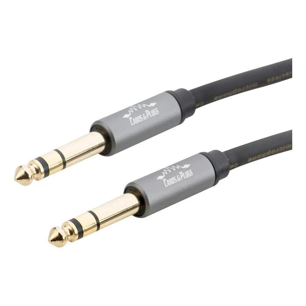 3X Cabo 2M P10 Stereo 6.35Mm - P10 Stereo 6.35Mm Balanceado
