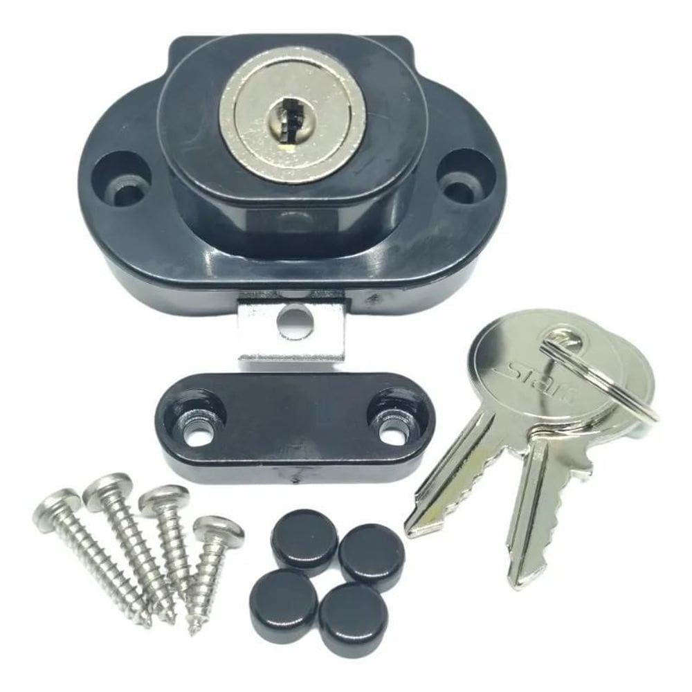 1 Fechadura Vidro Leito Com Contra Fecho Para Envidraçamento