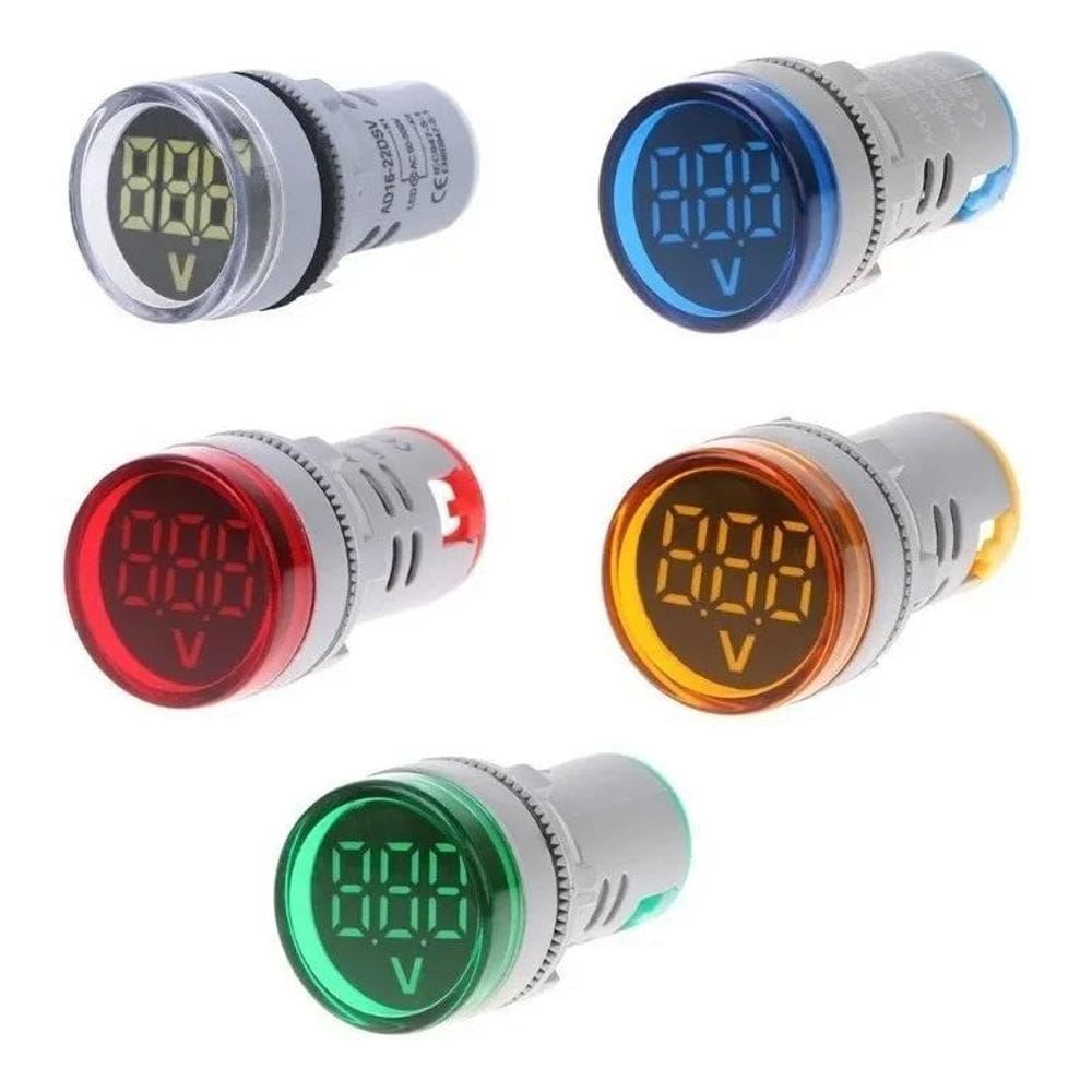 Voltímetro Digital Ac Ca Painel Embutir 110V 220V 22Mm Led