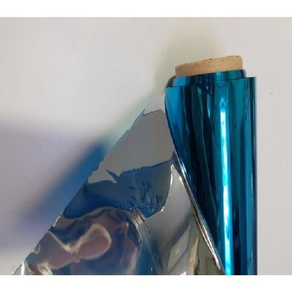 Bobina De Insulfilme Espelhado,1Mt X 50 Cm ,Espelhado Azul ,Janela Vidros Residencial
