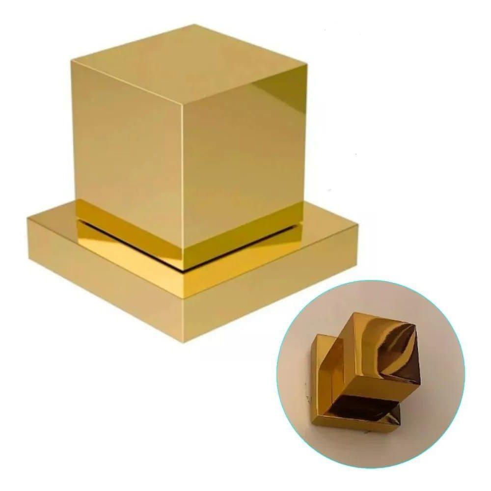 Acabamento De Registro Quadrado Dourado De Metal Padrão Deca