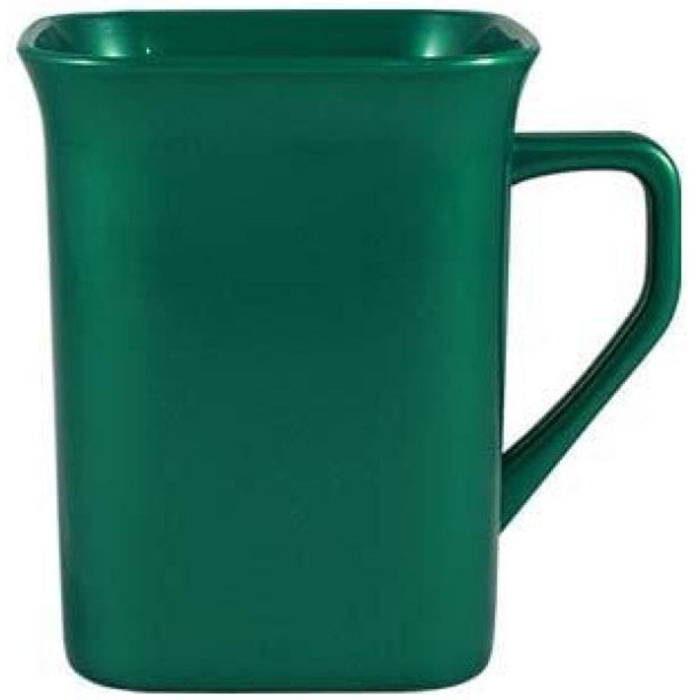 Kit 2 Canecas Quadrada Verde 250Ml Plástico Premium