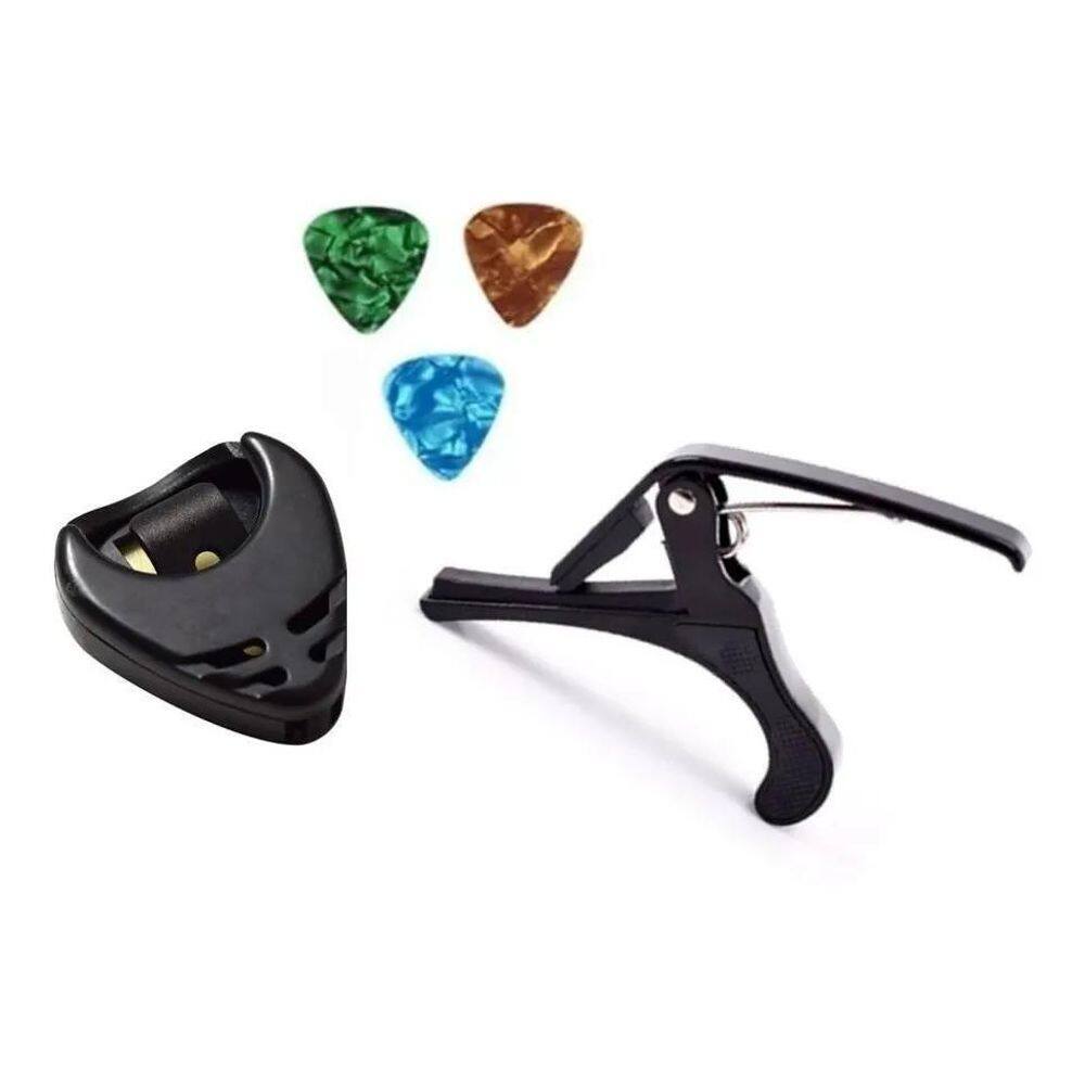 Kit Capotraste Porta Palhetas 3 Palhetas