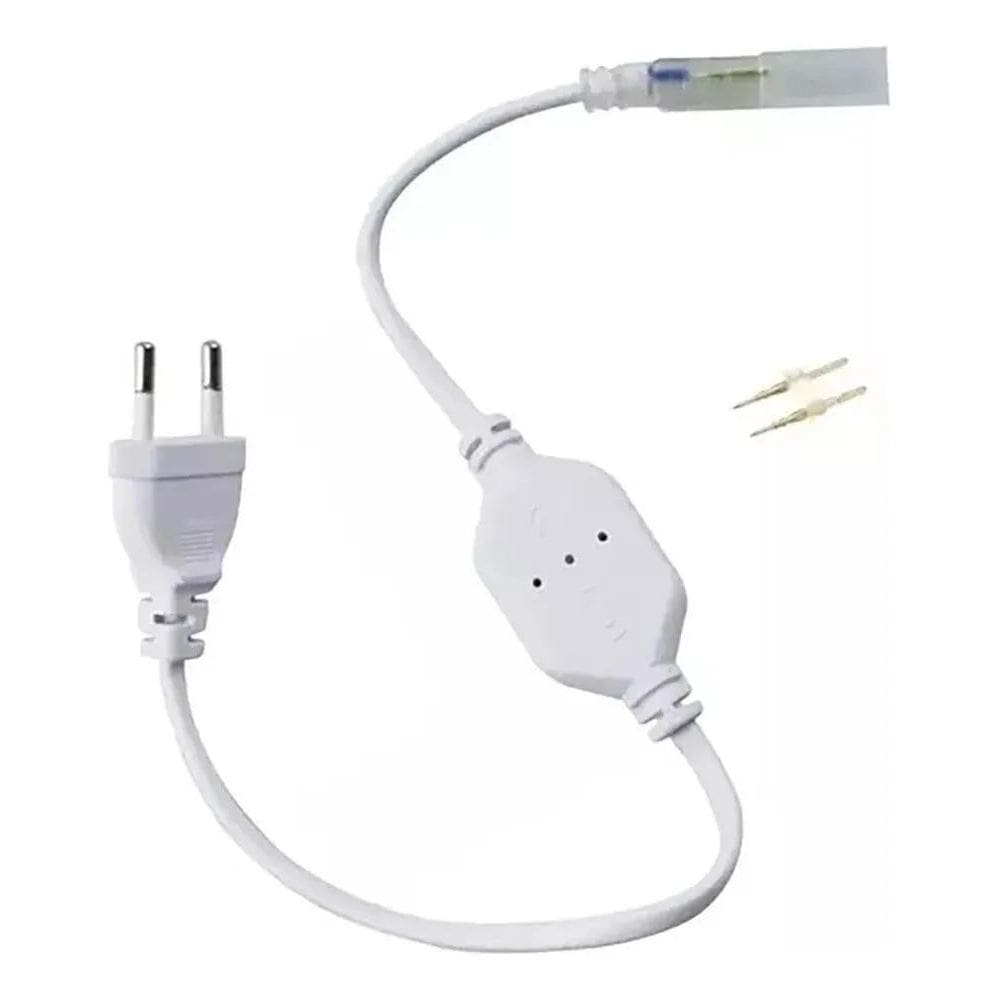 Kit 10 Conector Rabicho Mangueira Led Chata Plug Tomada Fita