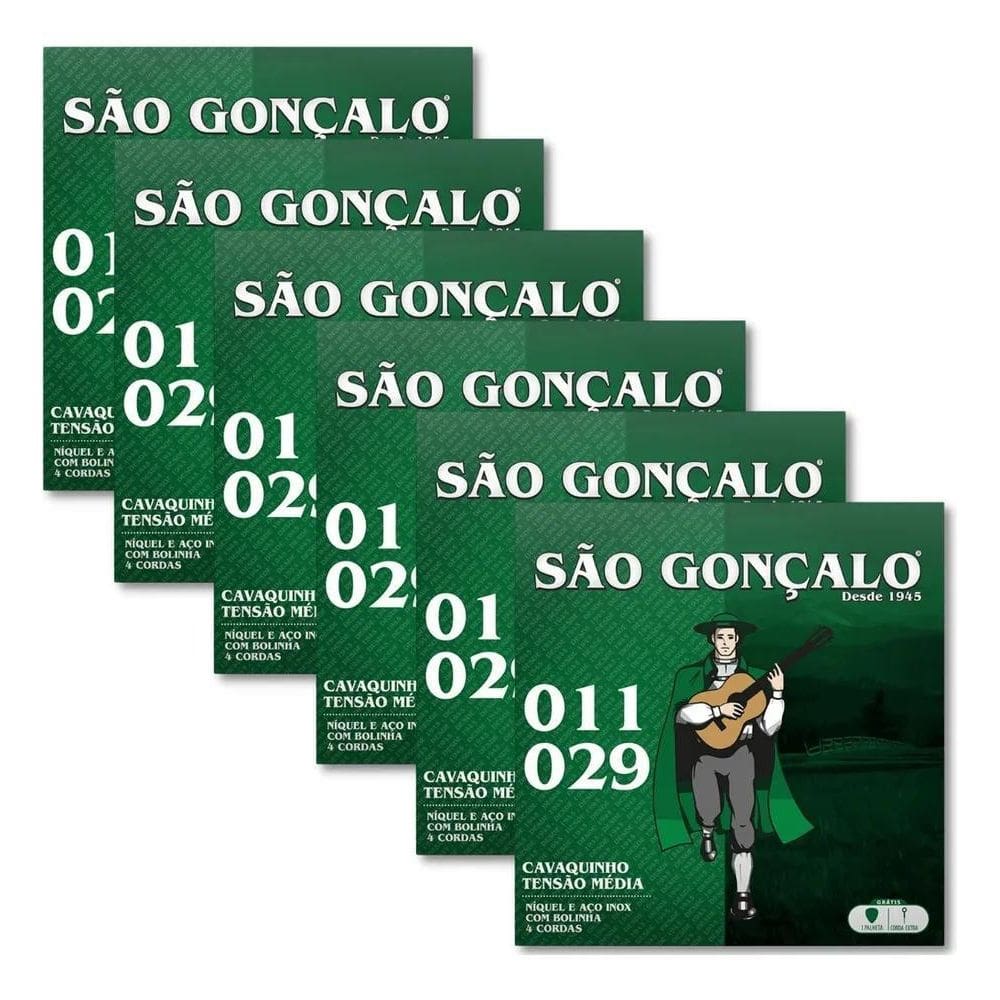 Kit 6 Encordoamento São Gonçalo Cavaco Com Bolinha Iz131Tp