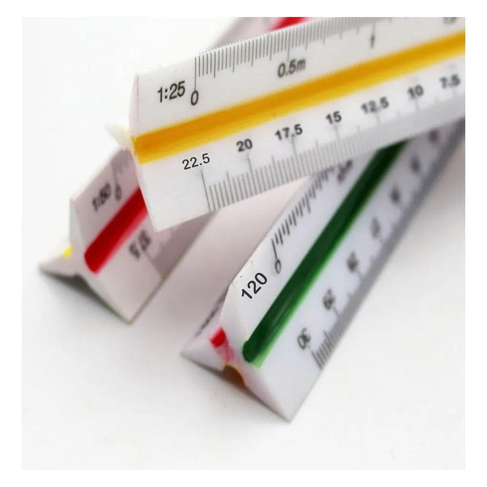 Escalimetro Régua Triangular Plástico 30Cm Escalas N 1