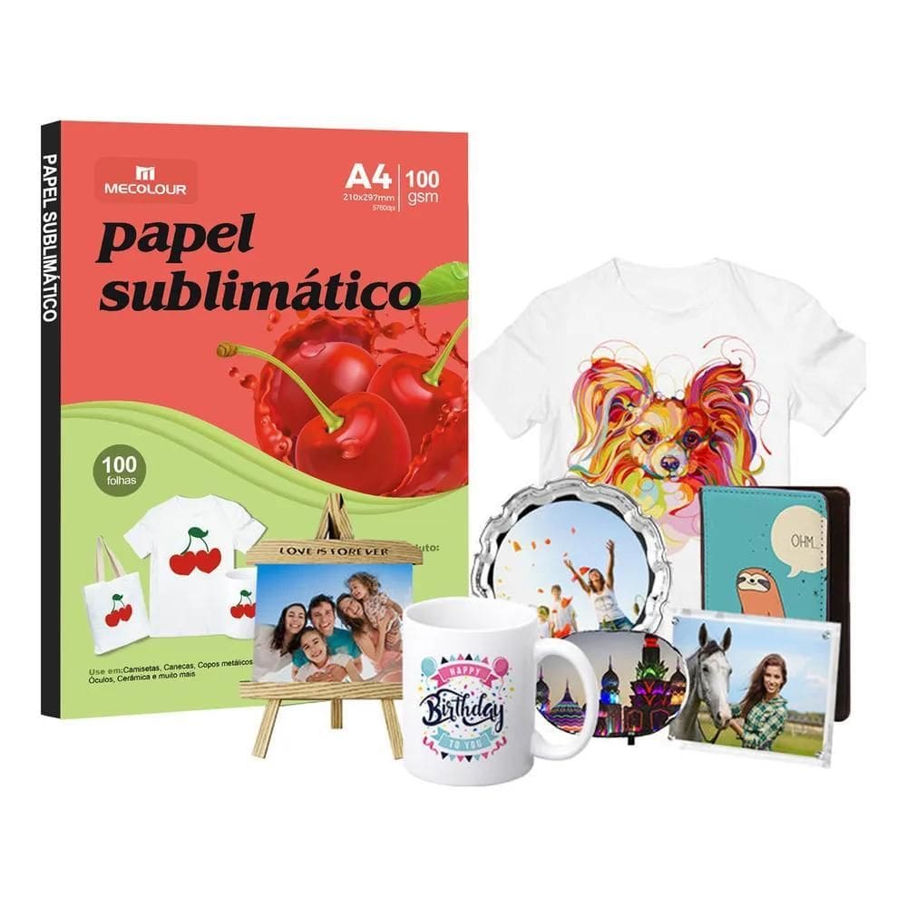 Papel Sublimatico Transfer De Canecas A4 100 Folhas Mecolour