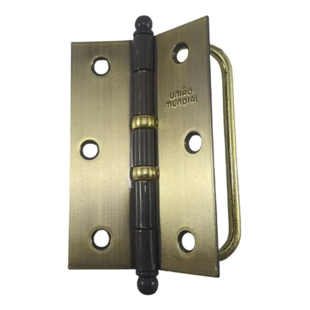 Dobradiça Para Porta Camarão Madeira Vidro União Mundial 1Un