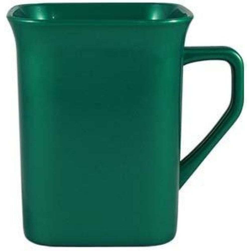 Kit 6 Canecas Quadrada Verde 250Ml Plástico Premium