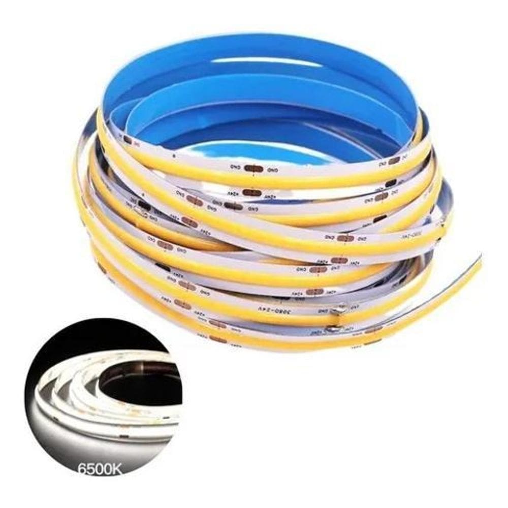 Cbc Fita Led Cob Branco Frio 6000K 320 Leds Ip20 Rolo 5 Mts