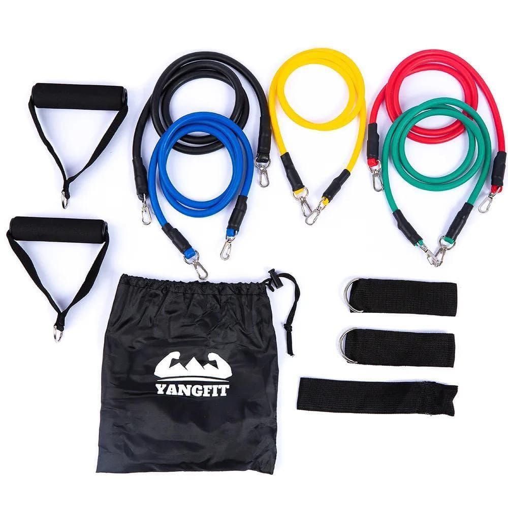 Kit Elástico Extensor 11 Itens Treino Funcional E Musculação