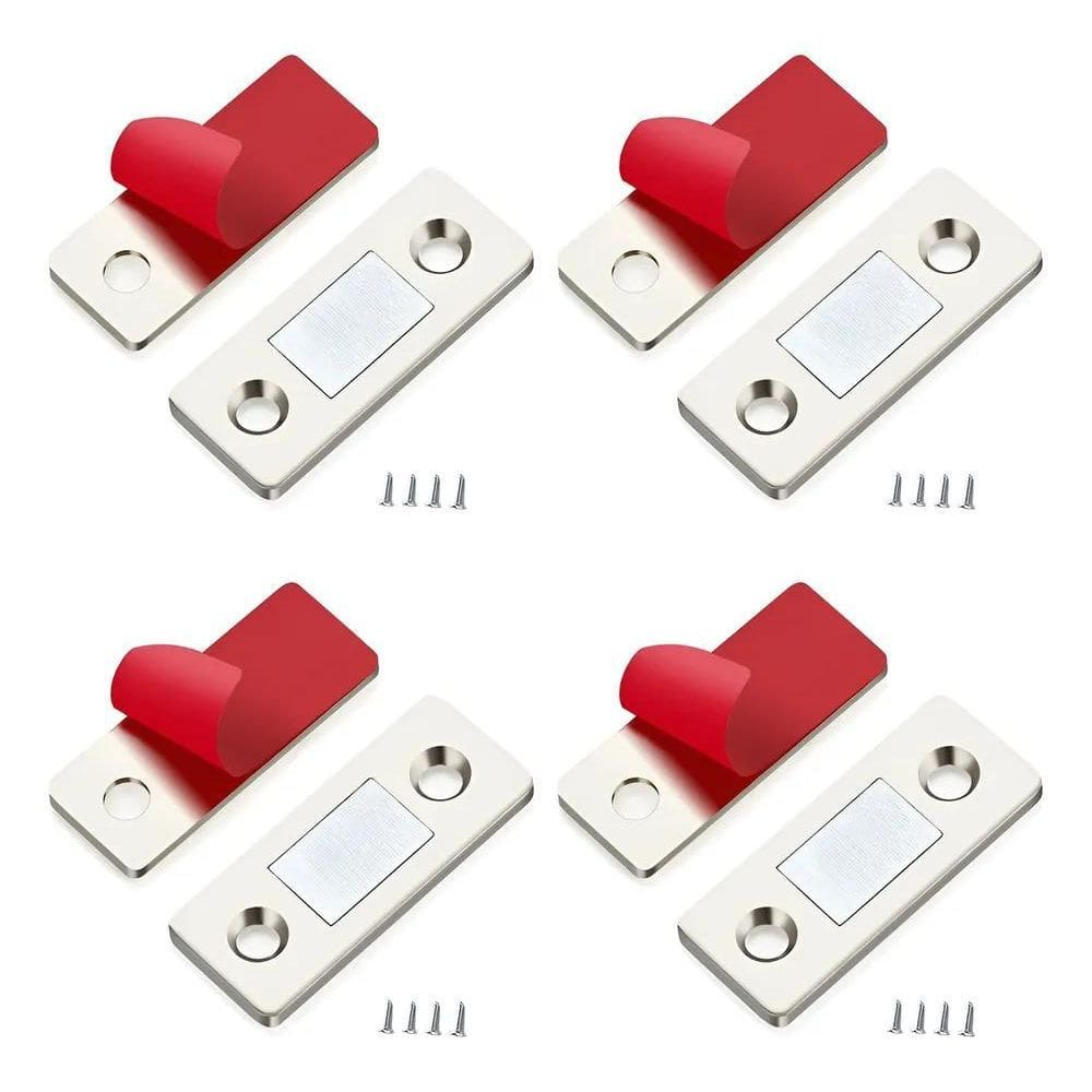 Kit 4 Fecho Magnético Aço Para Gaveta E Porta De Armário
