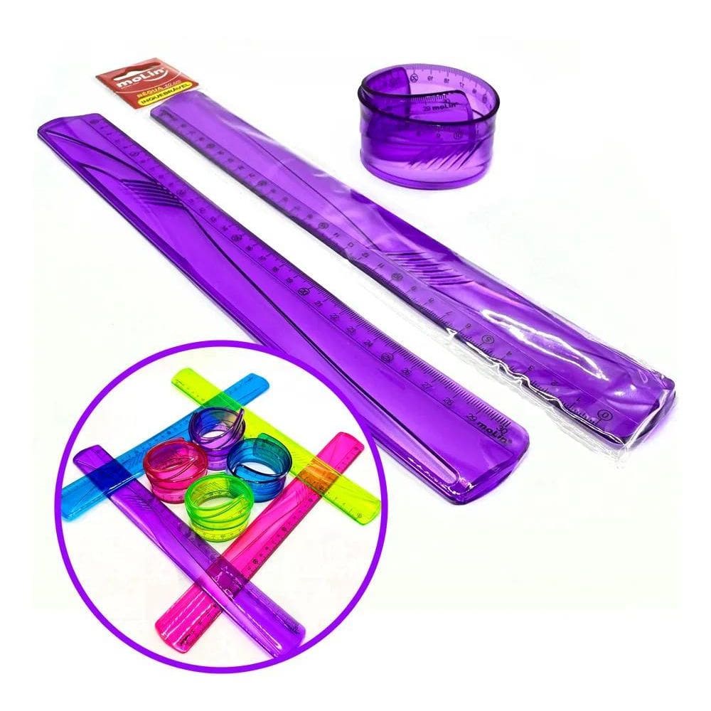 Regua Escolar 30Cm Flexivel Resistente Dobravel De Plastico