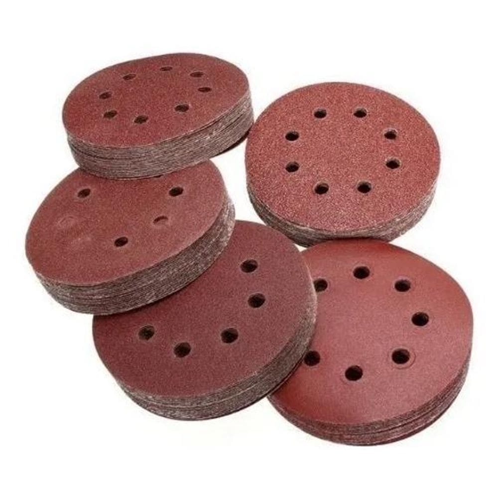 3X Disco Lixa Pluma 125Mm 8 Furos Lixadeira Roto Orbital 10