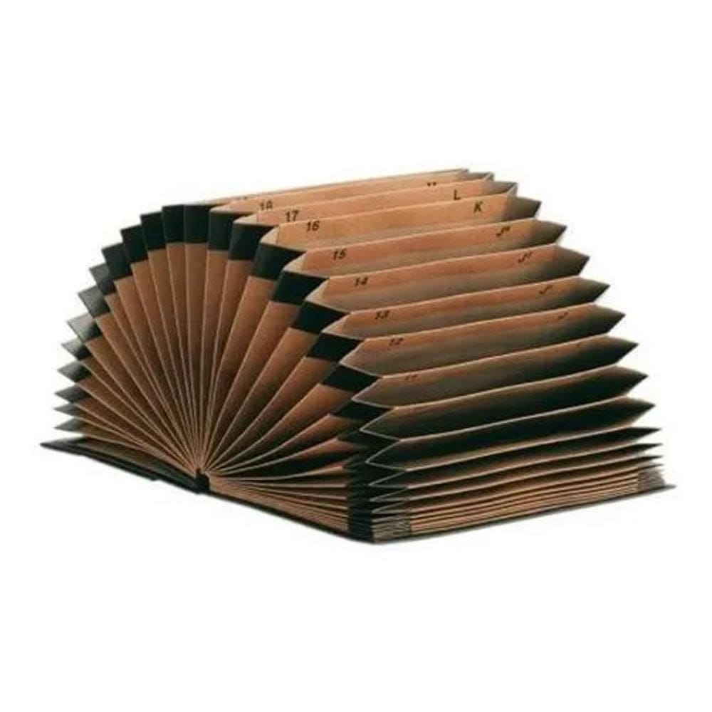 Pasta Sanfonada Duplicata Papelão Preta 31 Divisórias A-Z
