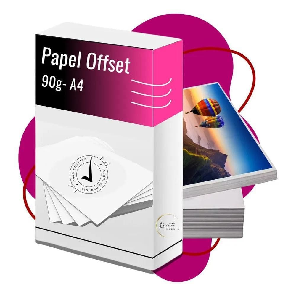 5X Papel Offset 90G Premium 250 Folhas A4 Branco Sulfite Qui