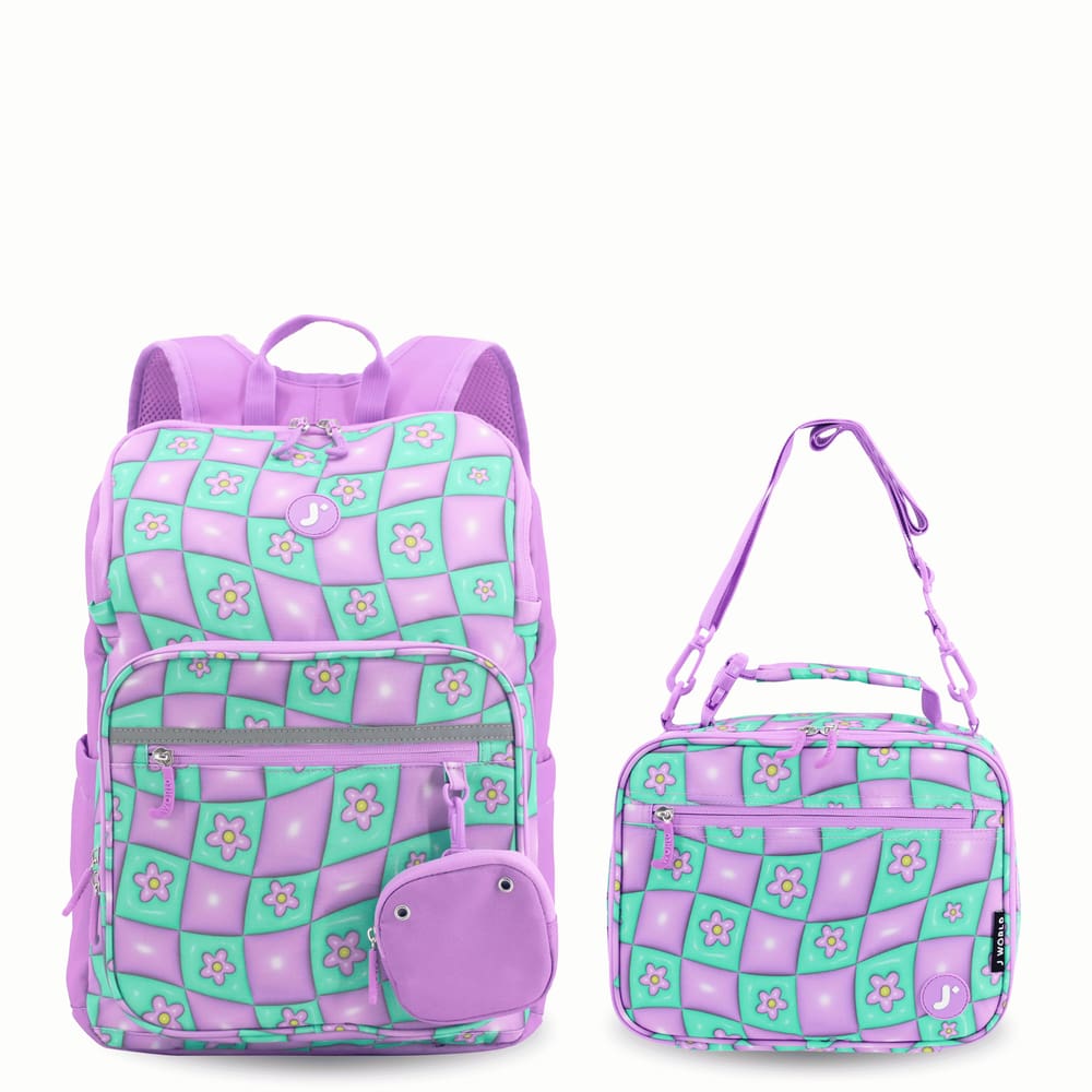 Mochila J World Junior com lancheira para meninos e meninas
