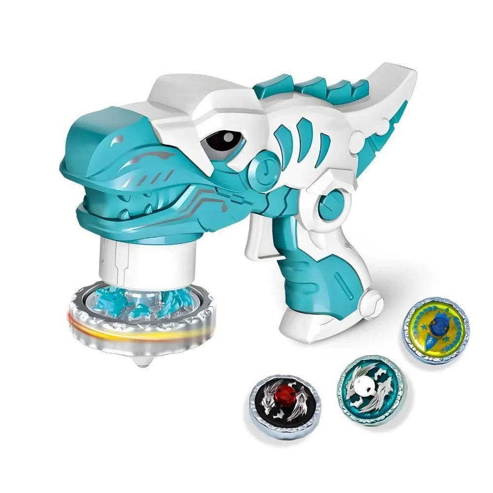 Brinquedo Beyblade Batalha Dinossauro Lançador De Disco