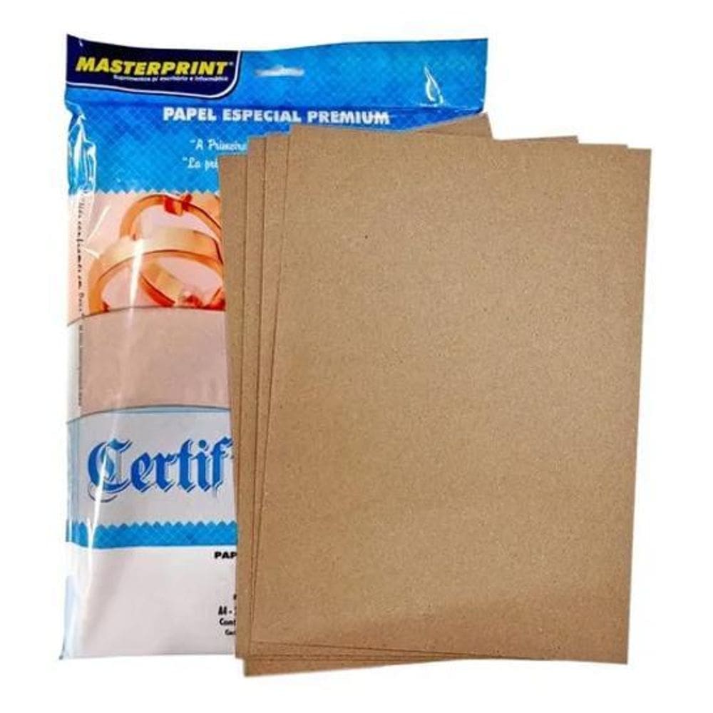 Papel Kraft Folha A4 180G Masterprint Pacote Com 100 Folhas