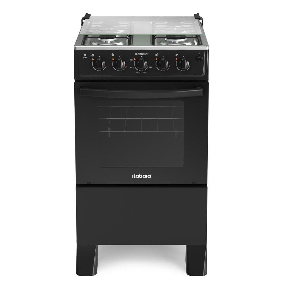 Fogão 4 Bocas Automático Star New Itatiaia Preto Bivolt