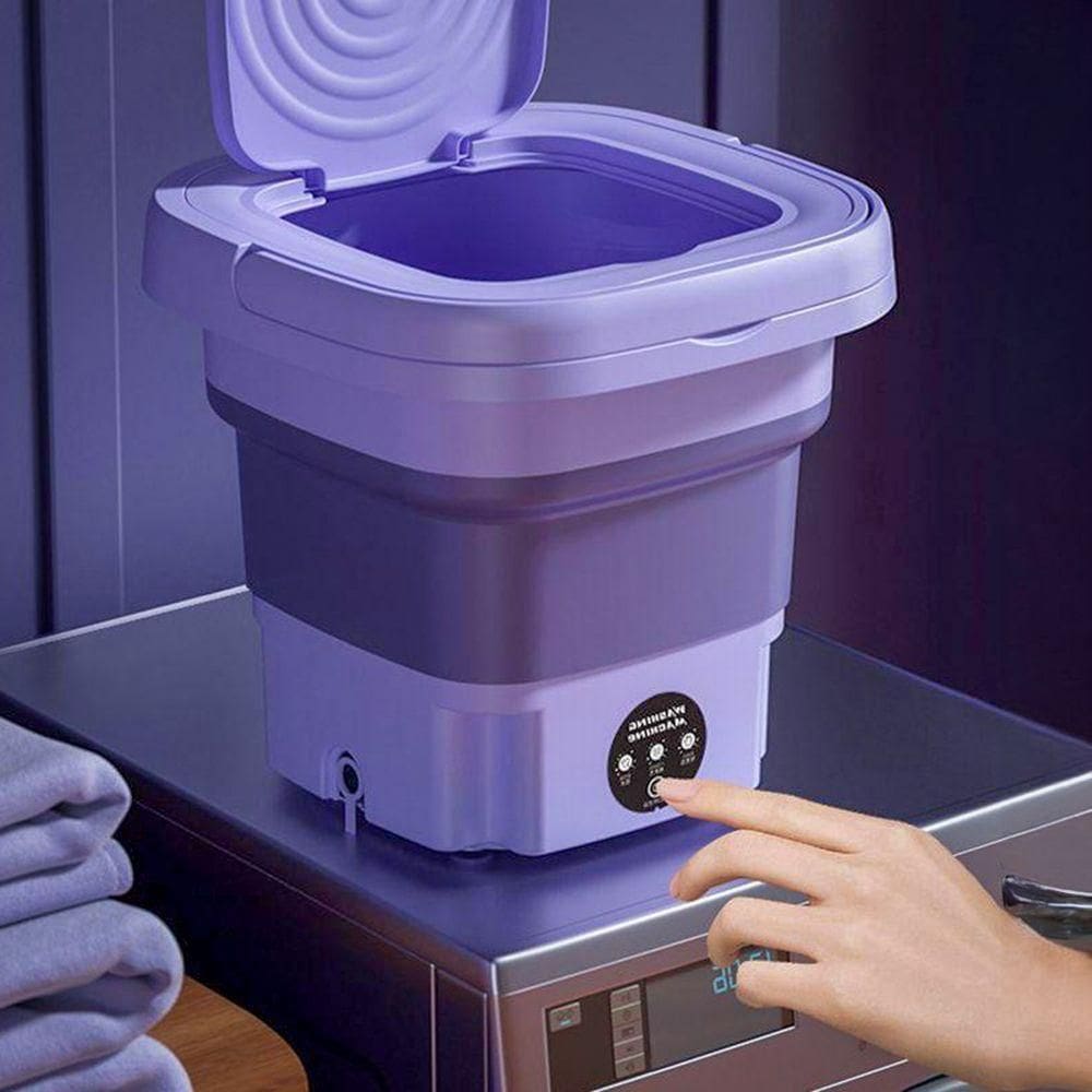 Mini Maquina De Lavar Roupas Dobrável Portátil 6,5 Litros Lilás