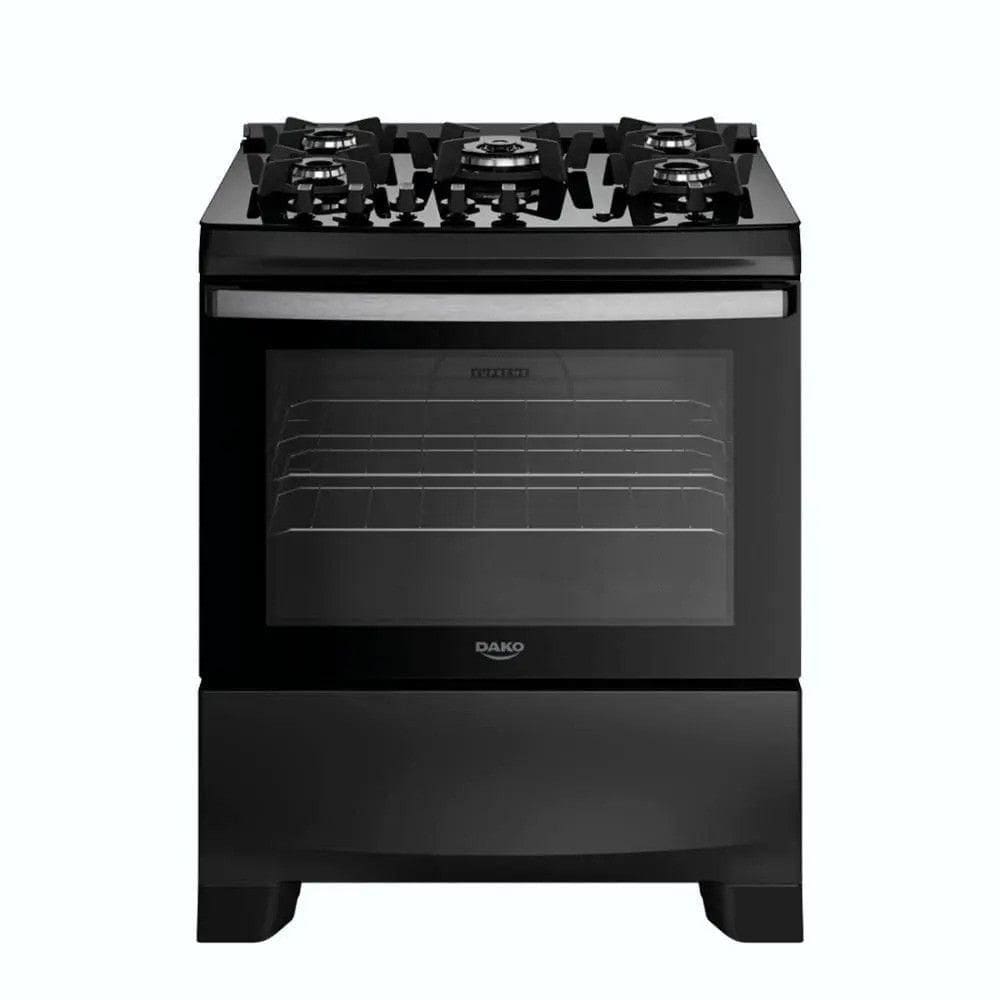 Fogão 5 Bocas Supreme Glass Com Acend Automático Dako Preto Bivolt