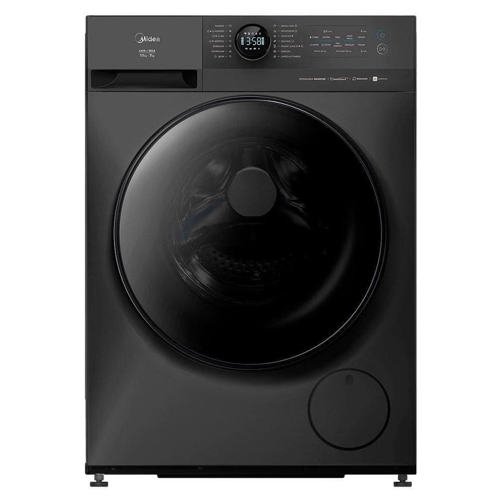 Lava e Seca 11kg Titanium Slim Healthguard Conectada Midea MF201D110WB/GK-02 - 220V