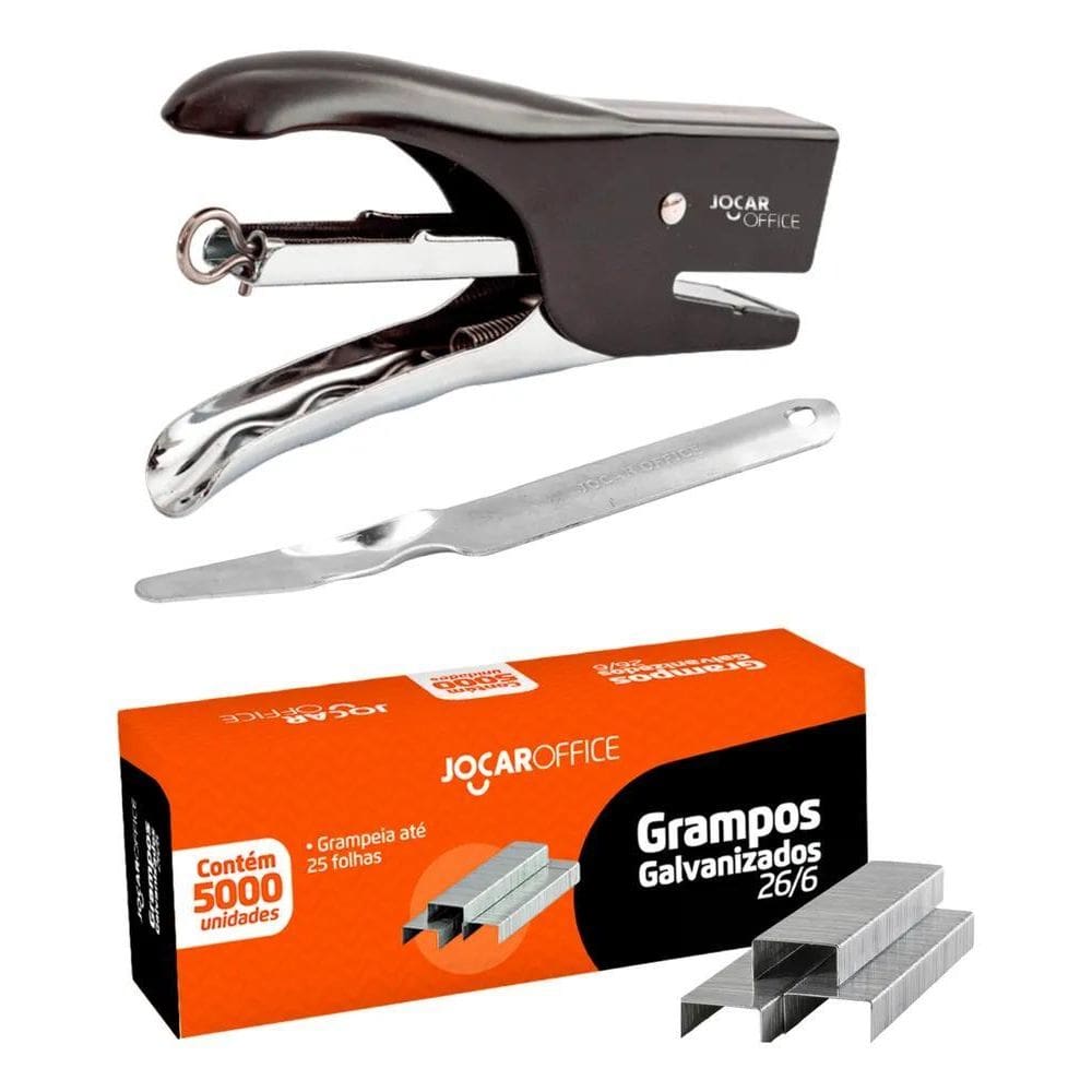 Kit Grampeador Alicate Pro Jocar + 5000 Grampos + Extrator