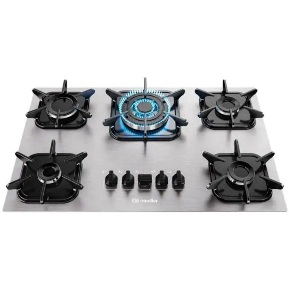 Cooktop 5 Bocas Com Queimador Tripla Chama Branco Mueller Bivolt