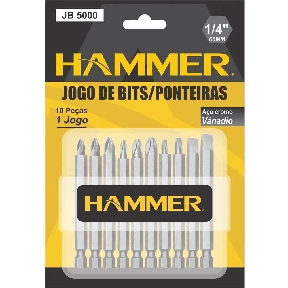 5X Kit Bits Ponteira Parafusadeira E Furadeira Longa Kit10