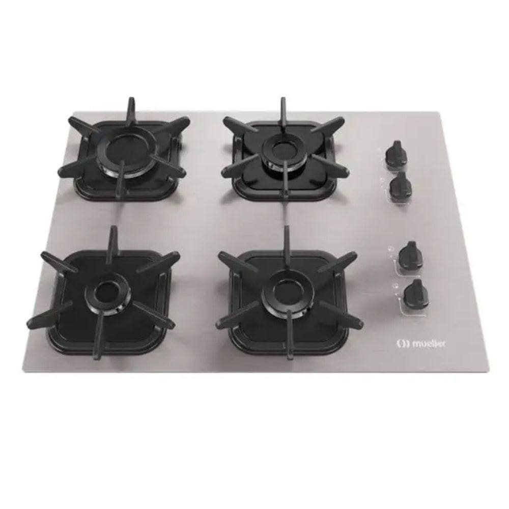 Cooktop 4 Bocas De Alumínio Com Ultra Chama E Grades De Ferro Fundido Mueller Bivolt