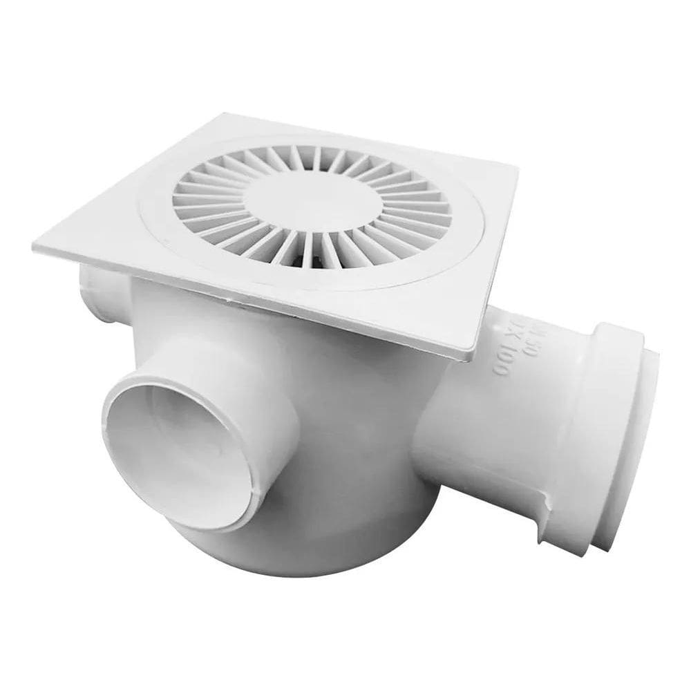 5X Caixa Sifonada Quadrada Branca 100X100X50 Pvc