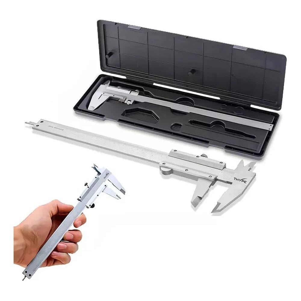 5X Paquimetro Manual Universal Analogico 150Mm Aço Inox Esto