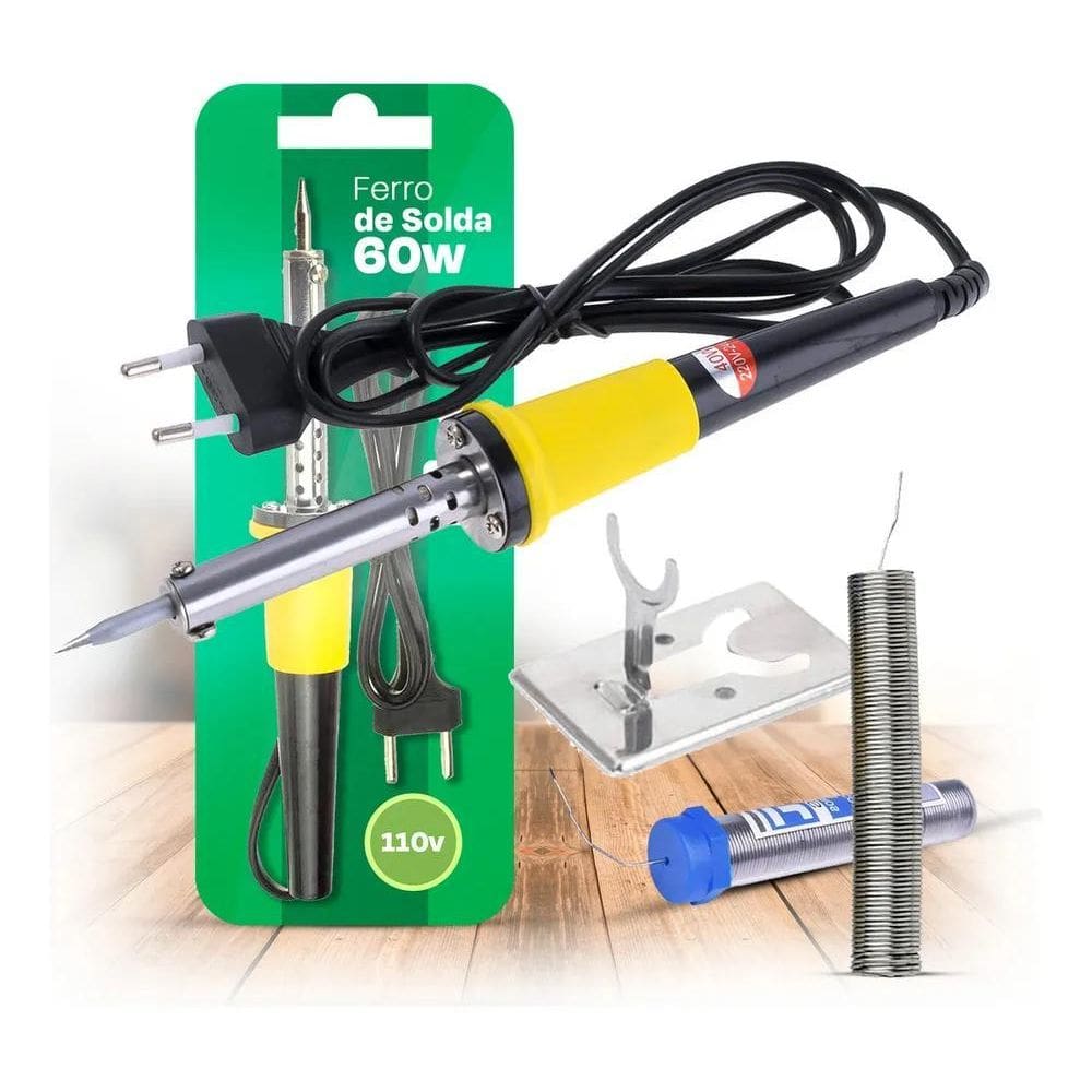 5X Kit Ferro De Solda 127V Profissional 60W Ponta Fina Solda