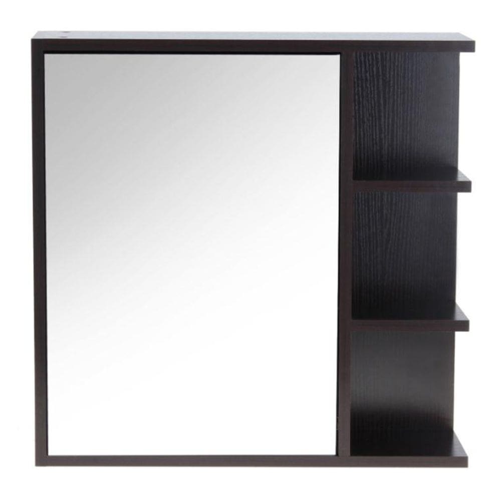 Espelheira com prateleiras e espelho preto 60x60 Karson