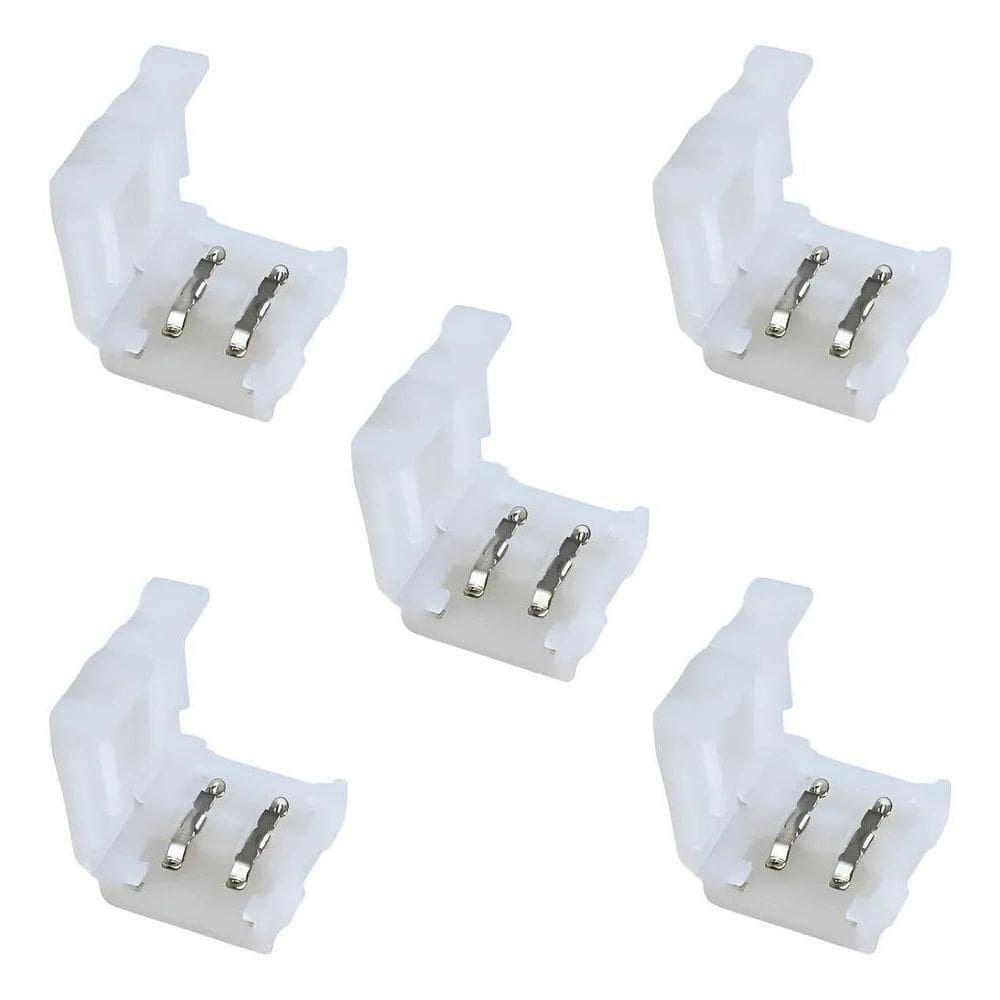 5X Kit 5 Conector Emenda Rápida 10Mm 2 Vias Fita Led Ip20 50